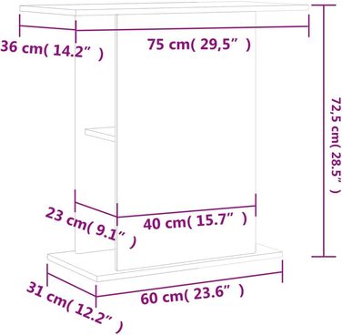 Тумба для акваріума BaraSh 36x75x72,5 см чорна, ДСП