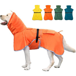 Водонепроникний дощовик для великих собак, оранжевого кольору, розмір 7XL