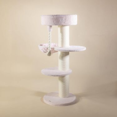 Дряпка для великих котів RHRQuality Maine Coon Sleeper рожевий Teddy Plus з товстими 15 см сизалевими стовпами