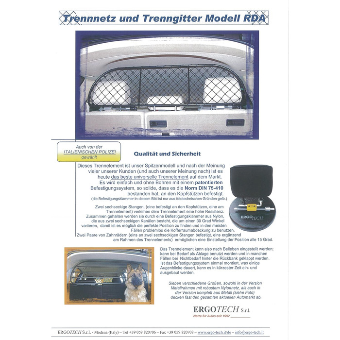 Сітка перегородки для собак ERGOTECH RDA65-M8 для Mercedes GLK