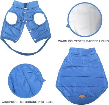 Зимовий одяг для собак Meioro: тепла куртка, флісова жилетка, м'який светшот для малих та середніх собак (XS, блакитний)