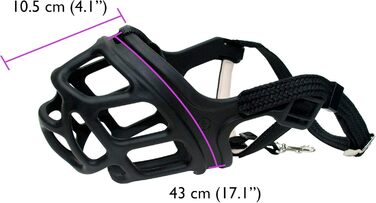 Нашийник-маска для собак великих порід Zeus Alpha TPR, L, чорний, Comfort Fit