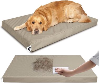 Ортопедична подушка для собак середніх порід - коричнева, з антиковзаючою основою, з штучної шкіри, миється, розмір 99 x 63 x 7 см