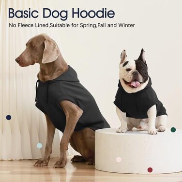 Світшот для собак IECOii з капюшоном, чорний, M-4XL (115см)