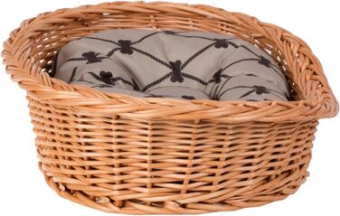 Корзина для собак з лози, колір натуральний, корзина для тварин, корзина для котів (95x72 H27, Бежевий)