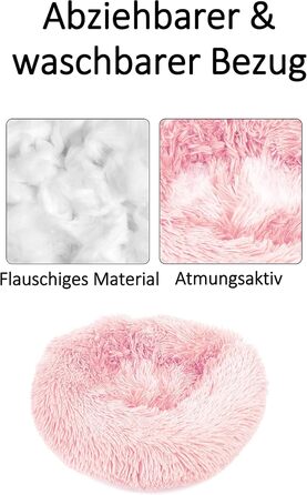 М'яке ліжко для собак та котів Donut 50см - рожеве, для маленьких та середніх порід