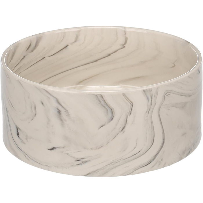 Миска для собак Керамічна, кругла, 1.2л, сіра, для великих собак, Flamingo Dog Bowl Baron, миється в посудомийній машині