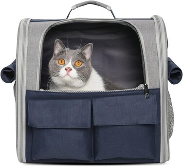 Рюкзак для тварин PETCUTE: переноска для собак та котів, з виймальною підстилкою та ременем безпеки, зелений (блакитний)