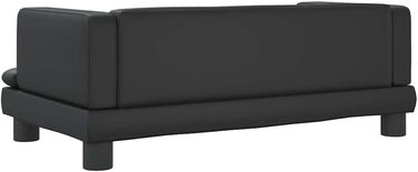 Ляжка для собак, м'яка подушка для собак, диван-софа для маленьких собак, лежанка для домашніх тварин, лежанка для котів, чорна штучна шкіра, 80 x 45 x 30 см, чорний колір