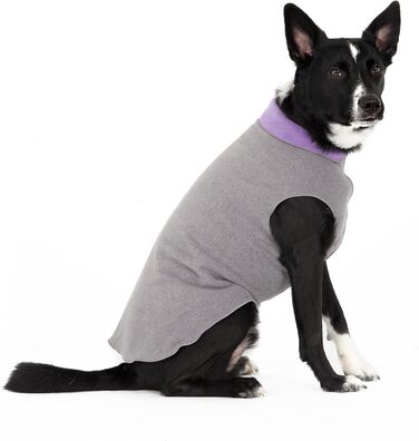 Теплий пуловер для собак Gold Paw Duluth з двошарової флісу - м'який, теплий одяг для собак, еластичний, машинного прання, універсальний, кольори: малина/фуксія, розмір 26, антрацит/лавандовий