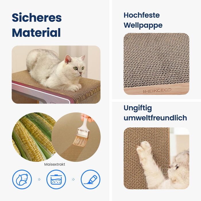Кігтеточка-будиночок для котів Heikoeco® 2-в-1, форма телевізора, з ігровою поверхнею, з якісного картону, захист від подряпин
