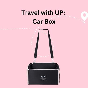 Транспортна переноска для собак UNITED PETS | Знімне миття інтер'єр | Чорно-рожевий | Складана | Універсальна для всіх авто | Переноска для тварин | Коробка для подорожей