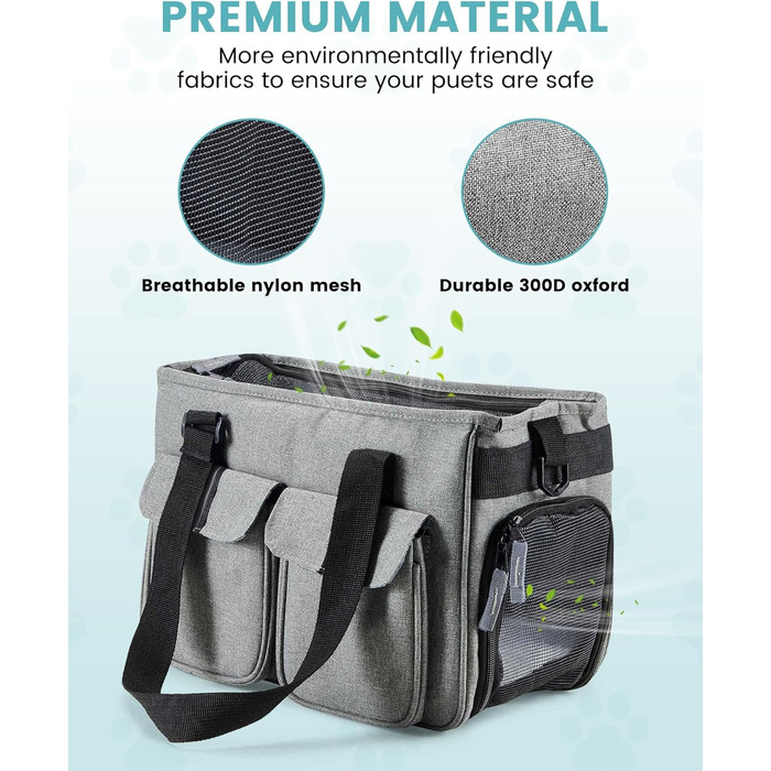 Транспортна переноска для котів та собак Happy Hachi, складана, з регульованим плечовим ременем, з м'якою оббивкою, для авіаперельотів, туристична переноска