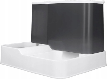 Автоматичний годувальник та поїлка для тварин, великий контейнер 2,8 л + 1 л, сірий