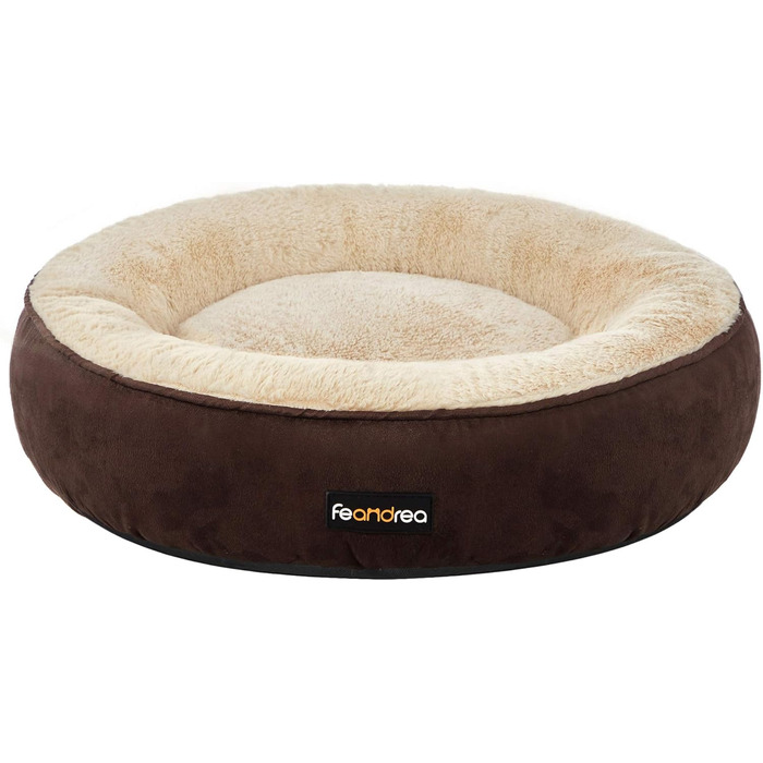 Ліжко для собак та котів Feandrea Donut, діаметр 50 см, колір коричневий