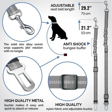 Автомобільні ремені безпеки для собак, 2 шт. - надійний захист для тварин під час поїздок