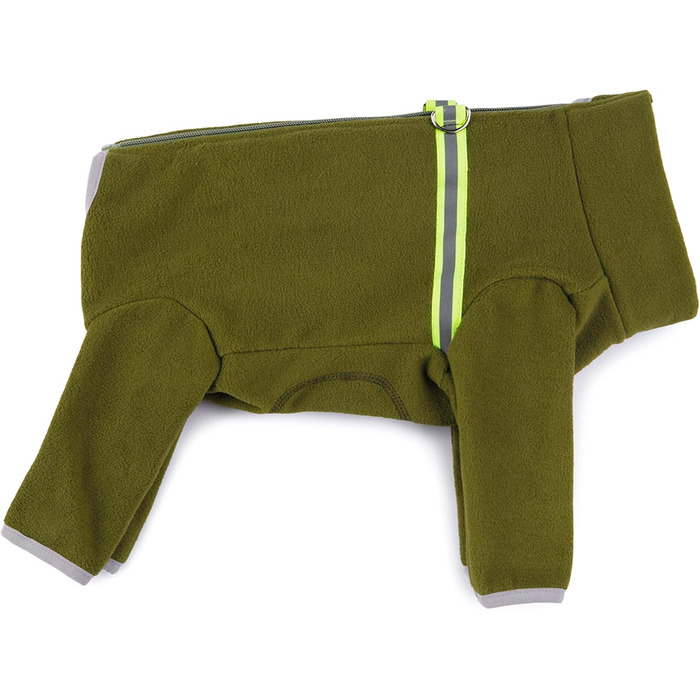 Зимовий одяг для маленьких собак: теплий зимовий пуховик, м'який фліс з світловідбиваючим блискавкою, комбінезон для цуценят, піжама для домашніх тварин, костюм, одяг (оливковий, розмір M)