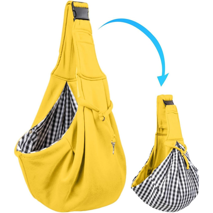 Трагеція для собак маленьких порід | Змінна сумка-переноска для собак - Регульована переноска для тварин, переноска для собак для подорожей, прогулянок на відкритому повітрі (Жовта)