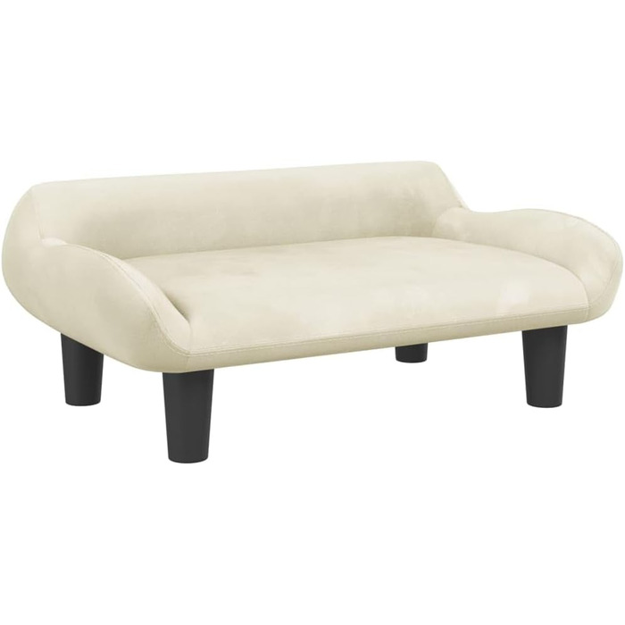 М'яке ліжко для собак та котів з велюру, 70x40x24 см, кремовий колір