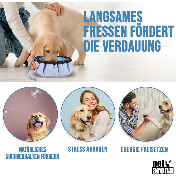 PET ARENA килимок для нюхання собак – килимок для пошуку, міцні матеріали, інтелектуальна іграшка для собак, регульований розмір, можна прати, блакитний