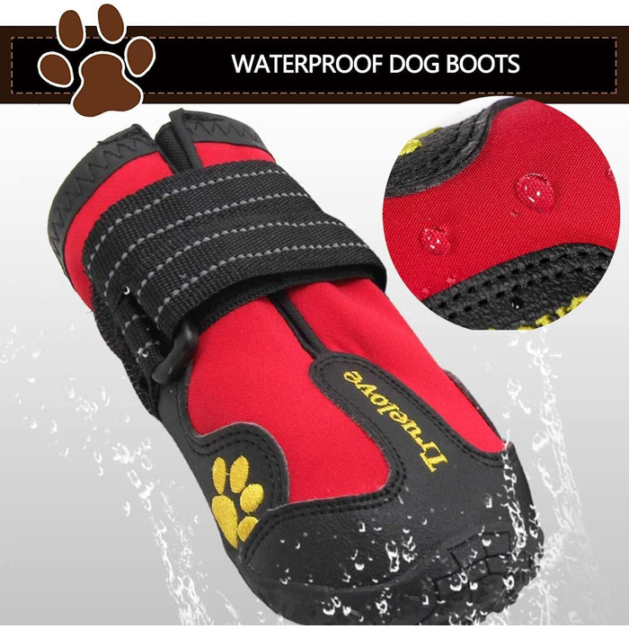 Зимові чоботи для собак великих порід Expawlorer: захист лап від холоду, ковзання та гарячого асфальту. Комплект 4 шт. (Розміри 5 та 7)