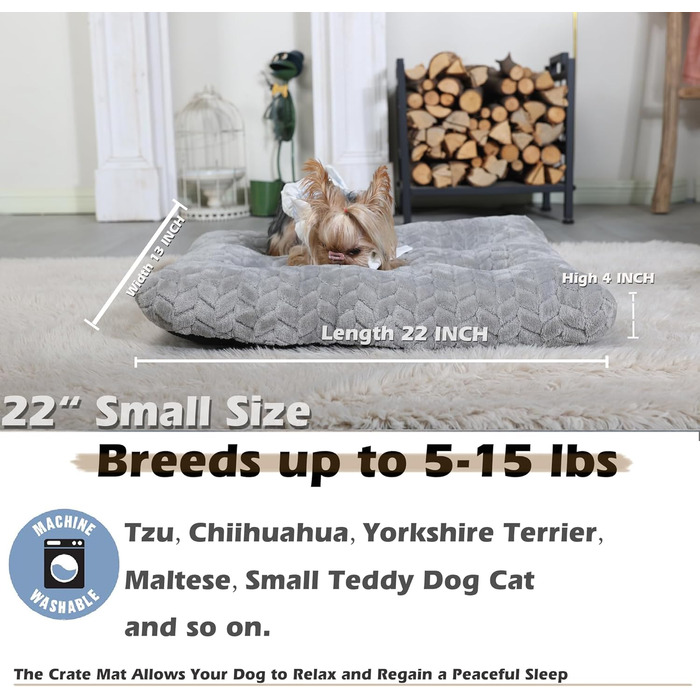 Клітка-ліжко для собак середніх порід, 76,2 см, м'яка та пухнаста, 30'x20'x4'