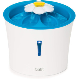 Автоматичний фонтан для котів Catit Flower з LED, 3 л, білий/синій