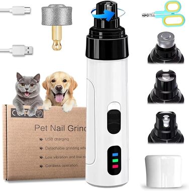 Триммер для собак Orthopfote: безпечний та тихий інструмент для підстригання кігтів з набором змінних насадок