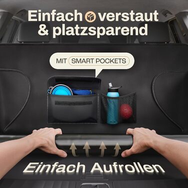 Захист для багажника автомобіля від бруду та подряпин для собак HELDENWERK, стежка, захист бокових стінок та краю, водовідштовхувальний, анти-царапин, універсальний, чорний (Basic)