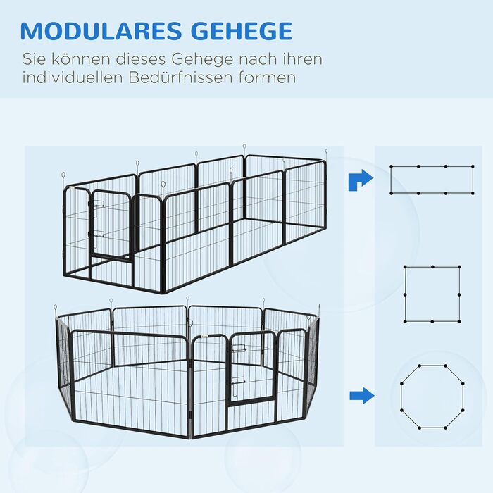 Клітка-загон для цуценят PawHut - металева, 80 x 60 см, чорна