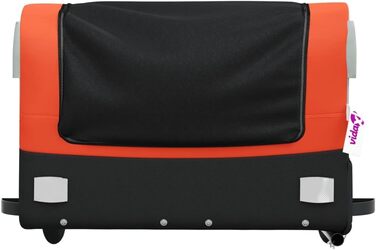 Причіп для собак, вантажний причіп для велосипеда, чорний та помаранчевий, 45 кг, для перевезення тварин, покупок, подорожей, легко встановлюється
