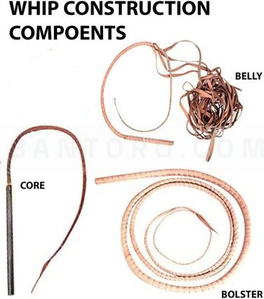 Чорна та червона батогом з кенгурячої шкіри, важка батогом для биків з 16 плетінням, плетений шкіряний корпус та шкіряна підкладка всередині, гучна, дзвінка батогом, Індіана Джонс, верховая їзда (10 футів (3 метри))