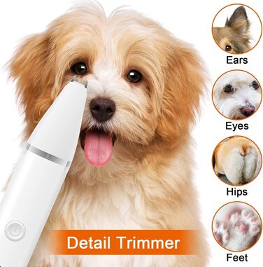 Триммер для собак Paw Trim Pro: тиха, водонепроникна машинка для догляду за лапами, очима, вухами та обличчям (набір)