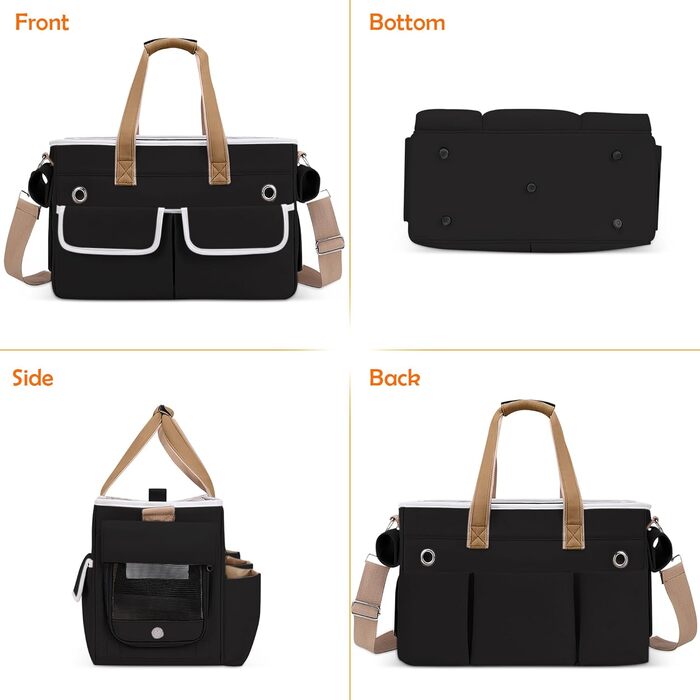 Транспортна переноска для котів та собак ALLSOPETS, складана, чорна