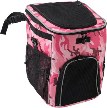 Водонепроникний та дихаючий велосипедний кошик для тварин RIZGHWOY, сірий (рожевий камуфляж), велике завантаження, для кемпінгу та подорожей