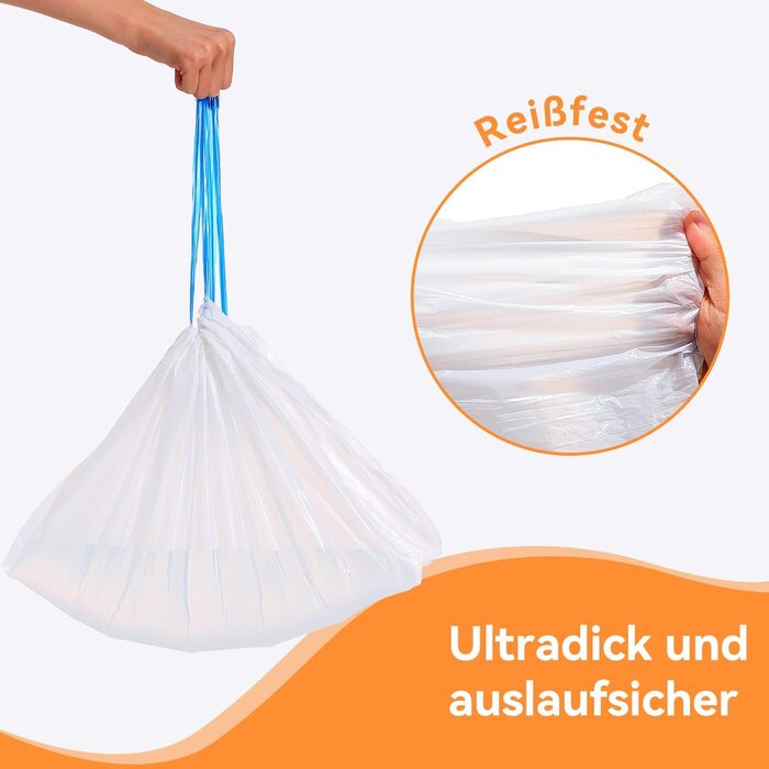 60 мішків для сміття з ручкою для котячого туалету, самоочищувані, міцні, водонепроникні, для котів/собак