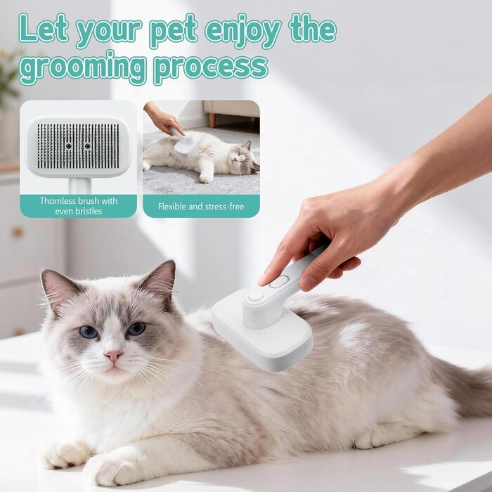 Іонна щітка для тварин Pet Ion Brush - професійна самоочисна щітка для собак та котів, м'яке розчісування, гладке волосся, зменшення статичної електрики