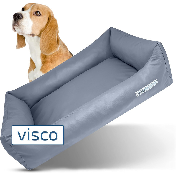 Ліжко для собак з віскоеластичним матрацом - зручне собаче ліжко - якісне собаче ліжко - для захисту суглобів - міцна собача підстилка - розмір L - 115 x 85 см (XL: 130 x 95 см, сірий)