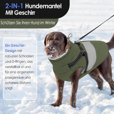 Водонепроникний теплий зимовий одяг для собак AOFITEE, вітрозахисний, з жилетом, з блискавкою та флісовою підкладкою, світловідбиваючий, для цуценят, зелений, XS