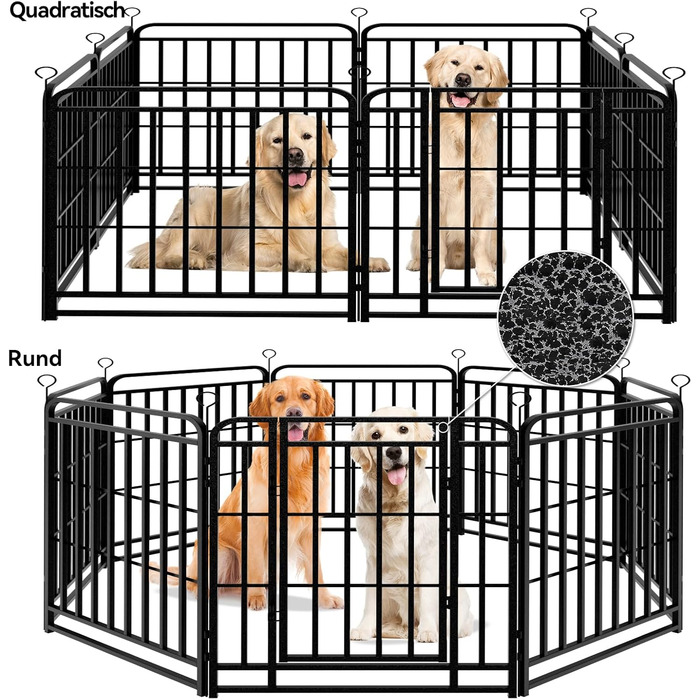 Кіягро вольєр для цуценят 544см, 100см висотою, 8-секційний розкладний вольєр для тварин з дверима, вольєр для собак, котів, кроликів, для саду, без інструментів, 8 секцій