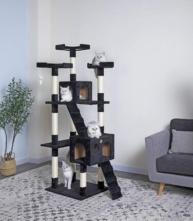 Дряпак для котів Go Pet Club, 83,8×55,9×182,9 см, чорний