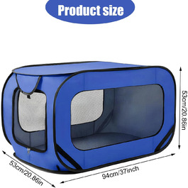 Транспортна переноска для собак та котів, складана Pop-Up, 94x53x53 см, блакитна