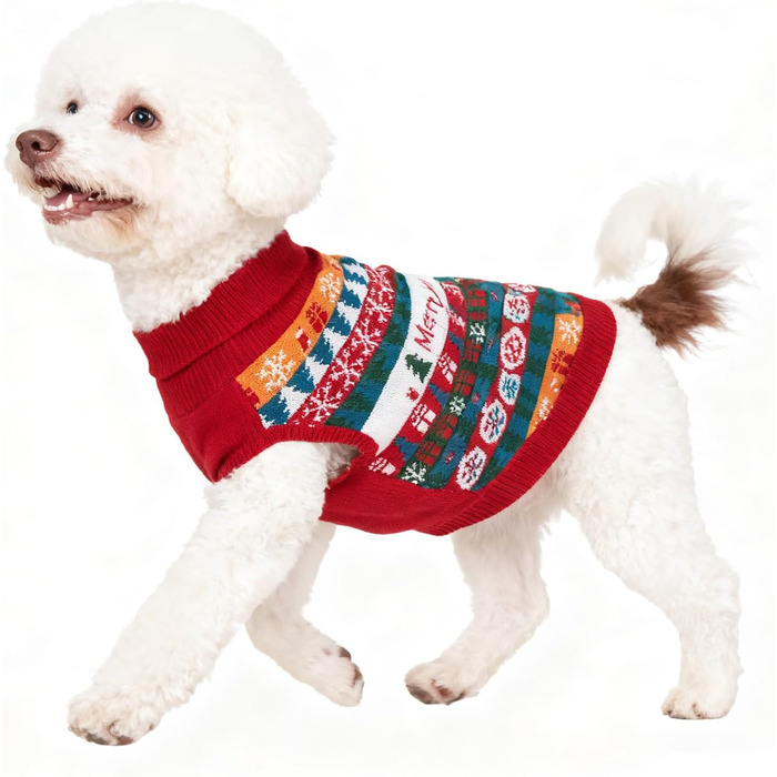 Пуловер для собак EXPAWLORER на Новий рік: теплий, модний, для малих, середніх та великих собак, розмір XL (S-M)