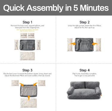 М'яке ліжко для котів та собак MeWoofun, сірого кольору, 85x65x29 см