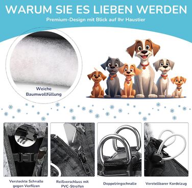 Водонепроникний теплий зимовий одяг для собак ALLSOPETS: куртка з відбиваючими смугами, тепла жилетка для холодної погоди (білий, 5XL)