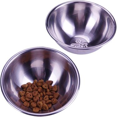 Нержавіючі годівниці-замінники Super Design для собак та котів, нахилений кут, підходять для бульдогів, 2 шт.