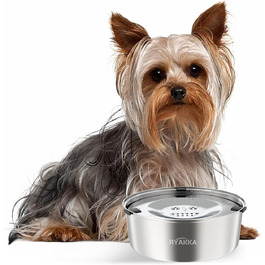 Нержавійна миска для собак 1L без розливання, повільне годування, для собак та котів маленьких та середніх порід