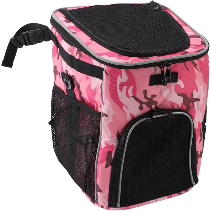 Водонепроникний та дихаючий велосипедний кошик для тварин RIZGHWOY, сірий (рожевий камуфляж), велике завантаження, для кемпінгу та подорожей