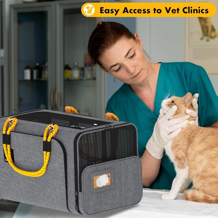 Транспортний бокс для тварин PAWZIDEA, чорний (середній, сірий)