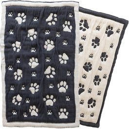 Килимок для собак та котів PetMat з органічної бавовни, двосторонній, безшовний, м'який 3D-в'язаний, 40.6 x 61 см, Charcoal Harbor Mist